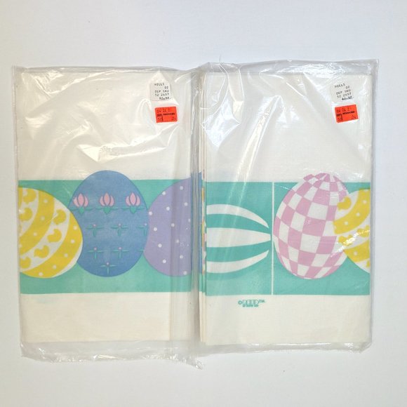 Vintage C. A. Reed Easter Egg Pastel Spring Paper Table Cover 52" x 96" Qty 2 - Picture 2 of 4